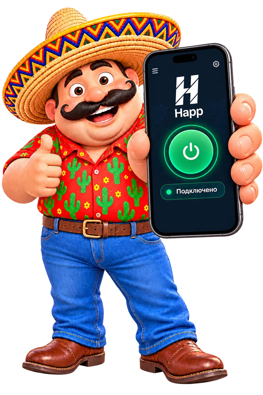 Сеньор с приложением Happ